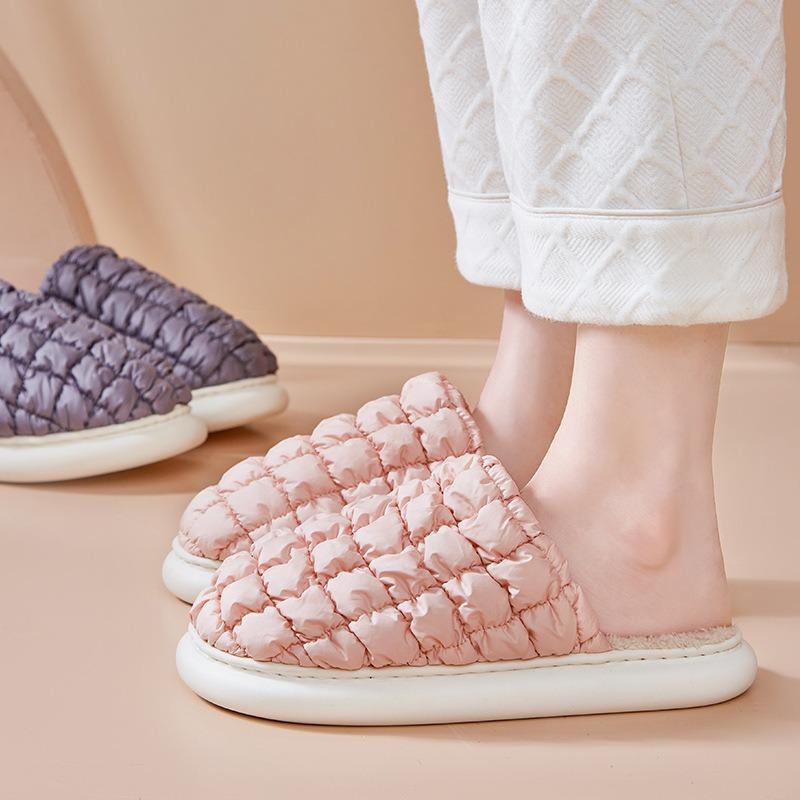 New autumn and winter cotton slippers warm women's waterproof couple indoor velvet slippers home
