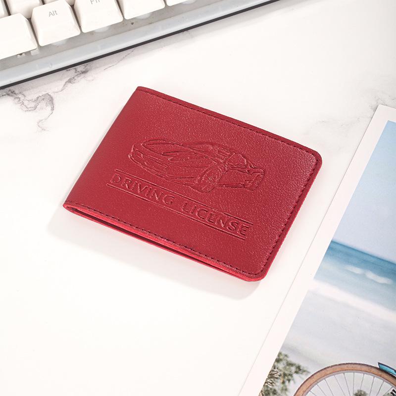 

Кошелек двойной для карт водительское удостоверение макарон женский чехол для водительского удостоверения мужская книжка для водителя женский для мелочи 10.5*8*1 красный