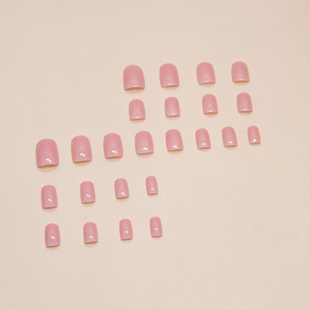 Glossy Light Pink Mid-length Fake Nails Durable & Never Splitting Comfort Fake Nails for Shopping Traveling Dating