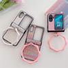 Applicable To OPPO FindN2 Flip Portable Ring Mobile Phone Case Plaid Folding Screen Back Cover All-inclusive Protective Case