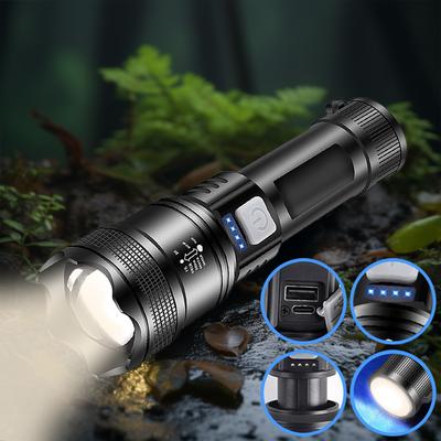 XHP50 High Power Flashlight Power Display Zoomable Flashlight 300LM Powerful LED Flashlight Mobile Power Bank for Camping Hiking