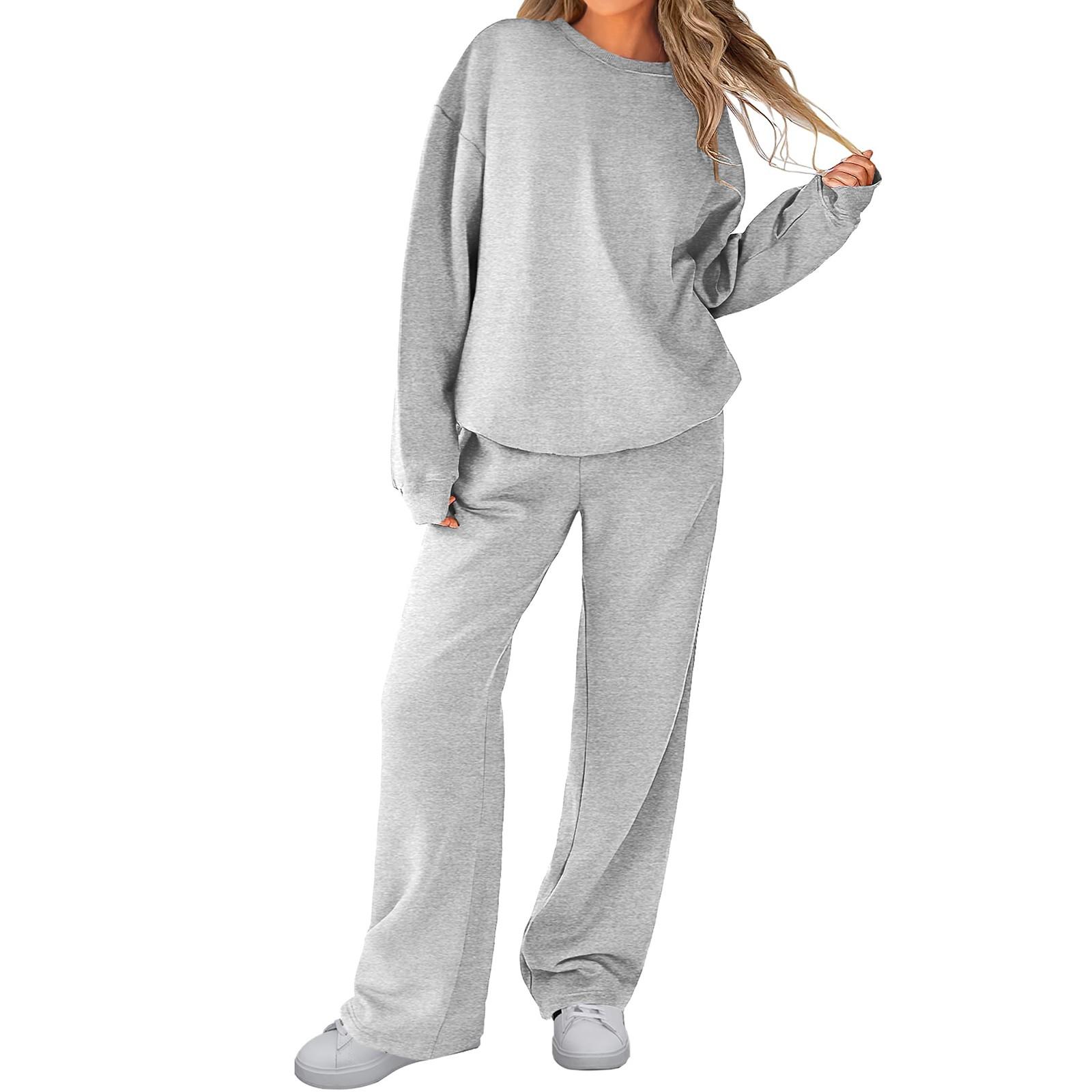 

Omen’s 2 Piece Outfits Sweatsuit Fall Loose Sweatshirt Sweatpants Tracksuit Matching Sets S
