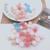1,5 cm Doppelfarbiges Elastisches Netzblumen-Pompon-Spitzen-Haarschmuck, DIY Koreanischer Stil