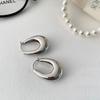 Metal Smooth Oval Water Drop Ear Buckle European and American Simple Fashion Earrings Light Luxury High Sense Earrings Design Sense Niche