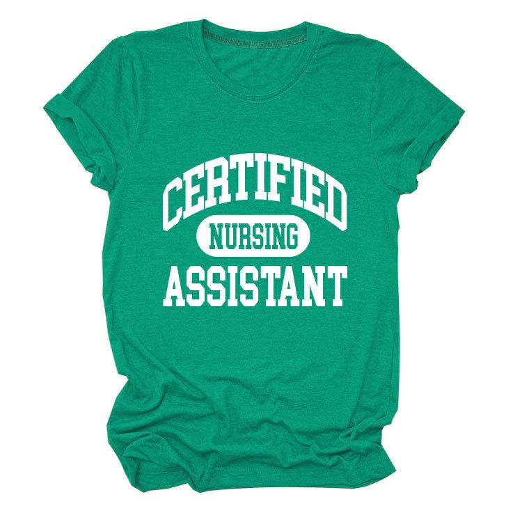 Certified nursing new short-sleeved women's fashion T-shirt large size