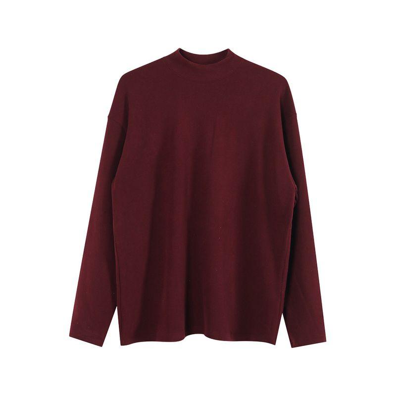 Hip Hop Pure Color Dralon Fall and Winter Vibe Long Sleeves Bottoming Shirt