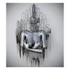 3D Visual Gold Silver Metal Figure Art Statue Canvas Painting Romantic Abstract Posters and Prints Wall Pictures Modern Home Decor for Living Room