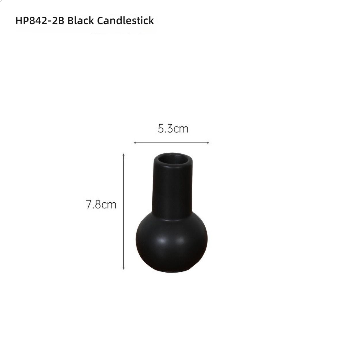 

White Ceramic Geometric Candle Holder Lamp for Table Design - Modern Minimalist Candlestick Centerpiece Dining Decor