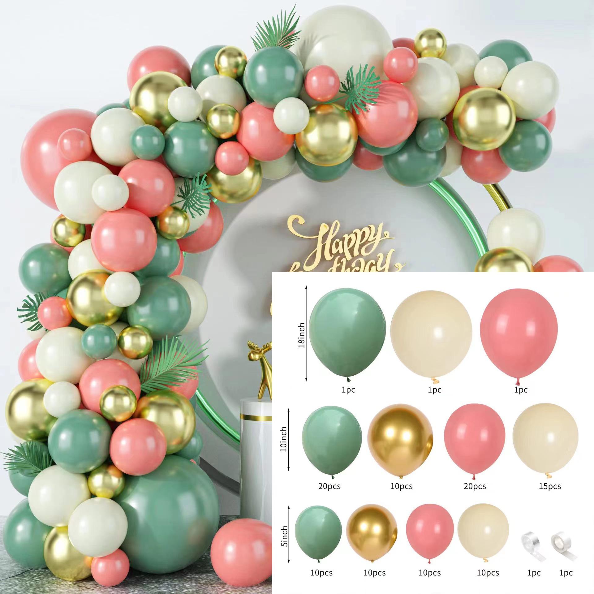 

Винтажный розовый, цвет фасоли, зеленый, набор для гирлянды из воздушных шаров, украшение для празднования дня рождения, свадьбы, украшение арки для открытия Set as shown