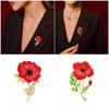 Enamel Poppies Flower Brooch Unisex Plant Pin Elegant Banquet Party Lapel Pin Accessory Gift for Fashion Forward Women