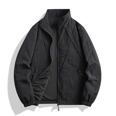 Chaqueta de Cuello para Hombre, Moderna y Versátil, Chaqueta Casual y Holgada, Ropa Protectora Solar