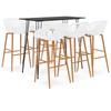 Day and Night - Day and Night High Table and Bar Stools 7 Pieces Black and White