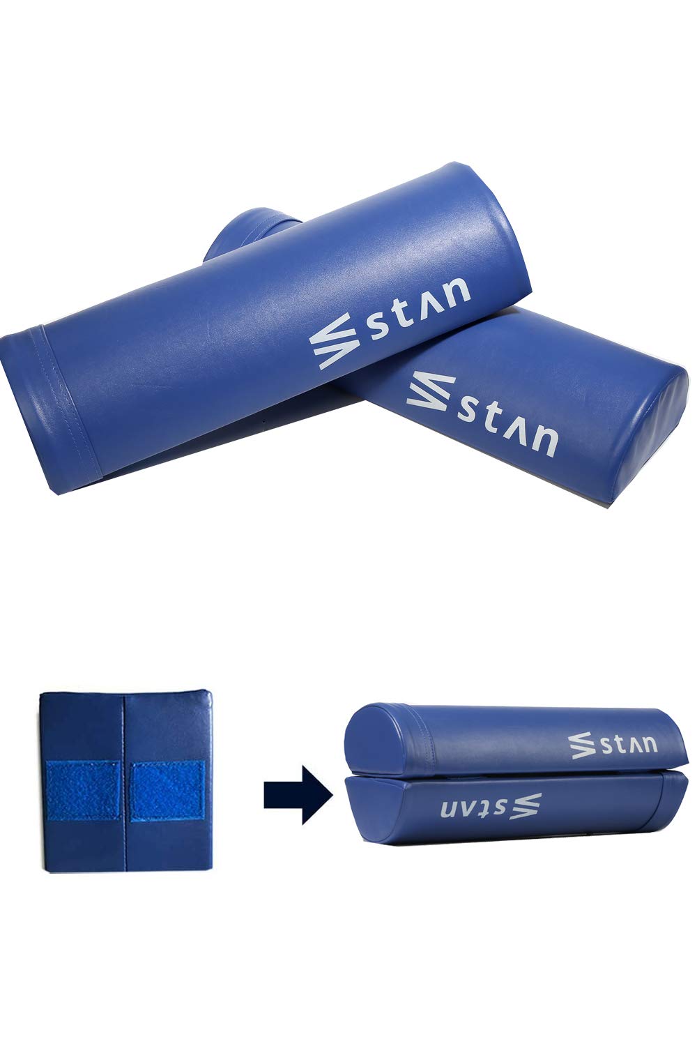 

StAn Stretching Set of 2 Can be used as a or long Synthetic Leather PU Perfect for Relieving Stiff Shoulders and Foam Roller Pole, Semicircular, синий