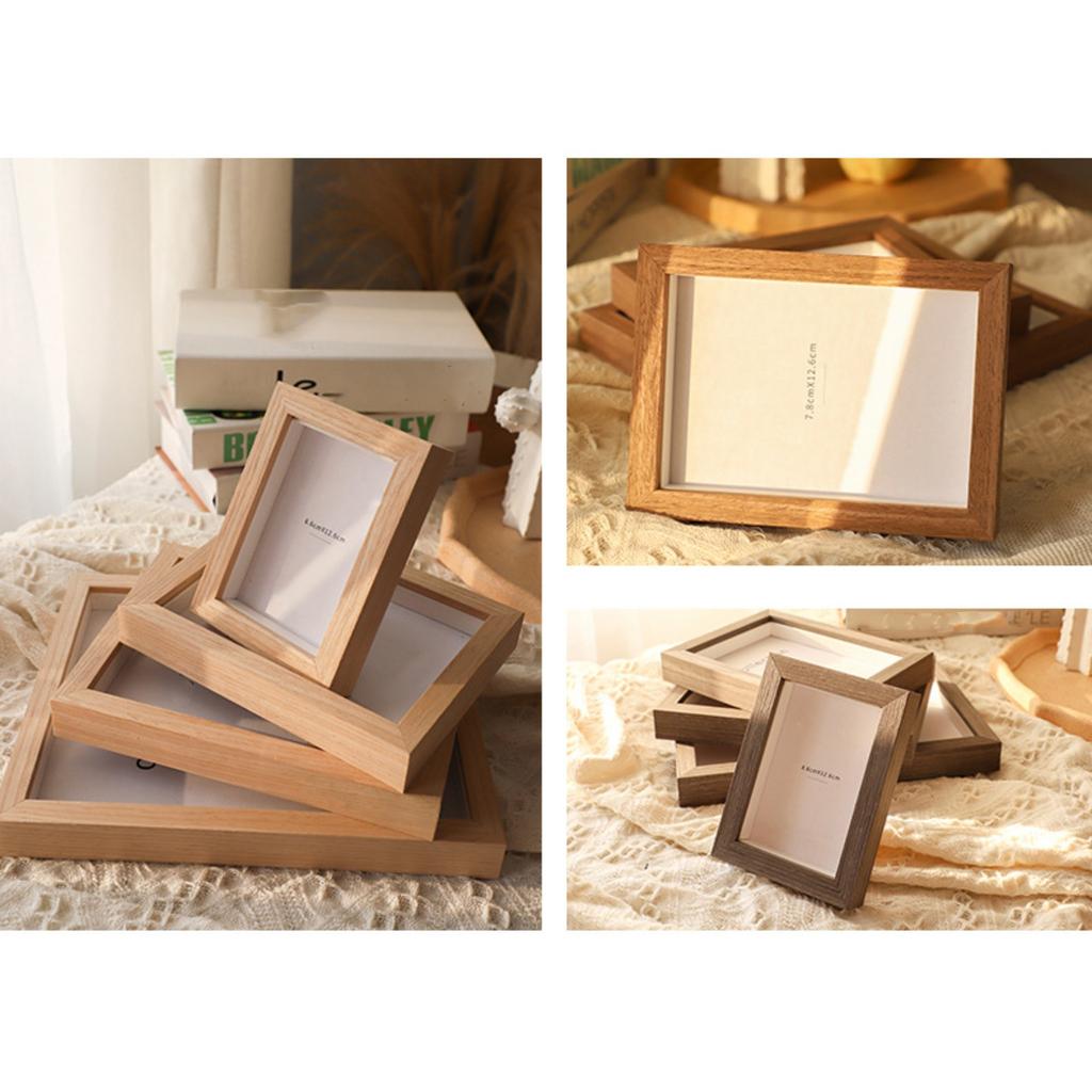 19*26.5cm Wood Photo Frame With Printing And Photo Printing Function; 3D Hollow-out Frame