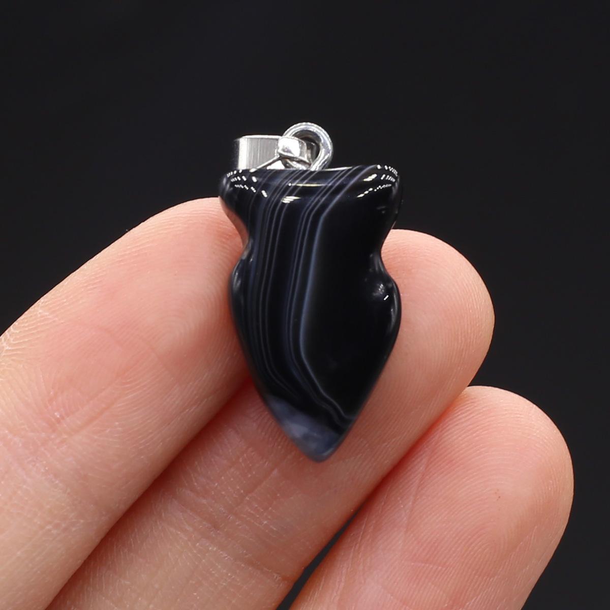 1 шт. в партии натуральный камень полосатый агат кулон в форме рыбы оникс подвески — фото 13