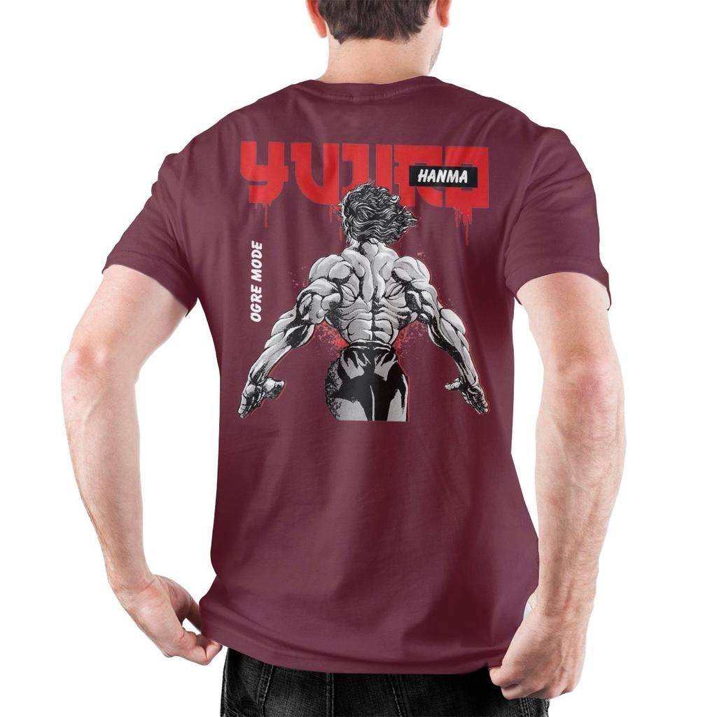 Men's Yujiro The Demon Back Baki Hanma T Shirts Anime Cotton Clothing Unique Short Sleeve O Neck Tees Printing T-Shirts