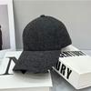Autumn and Winter Warm and Slim Woolen Hard Top Iron Ring Buckle Baseball Hat for Women Casual Versatile Woolen Couple Peaked Hat Trendy