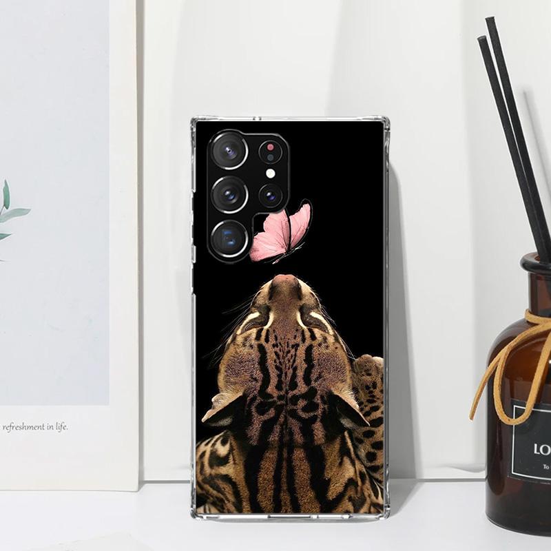 Pink Leopard Print Phone Case For Samsung Galaxy S26 S25 Edge S24 FE S23 S22 Ultra S21 Plus S20 + Art Fundas Back Cover Galaxy S