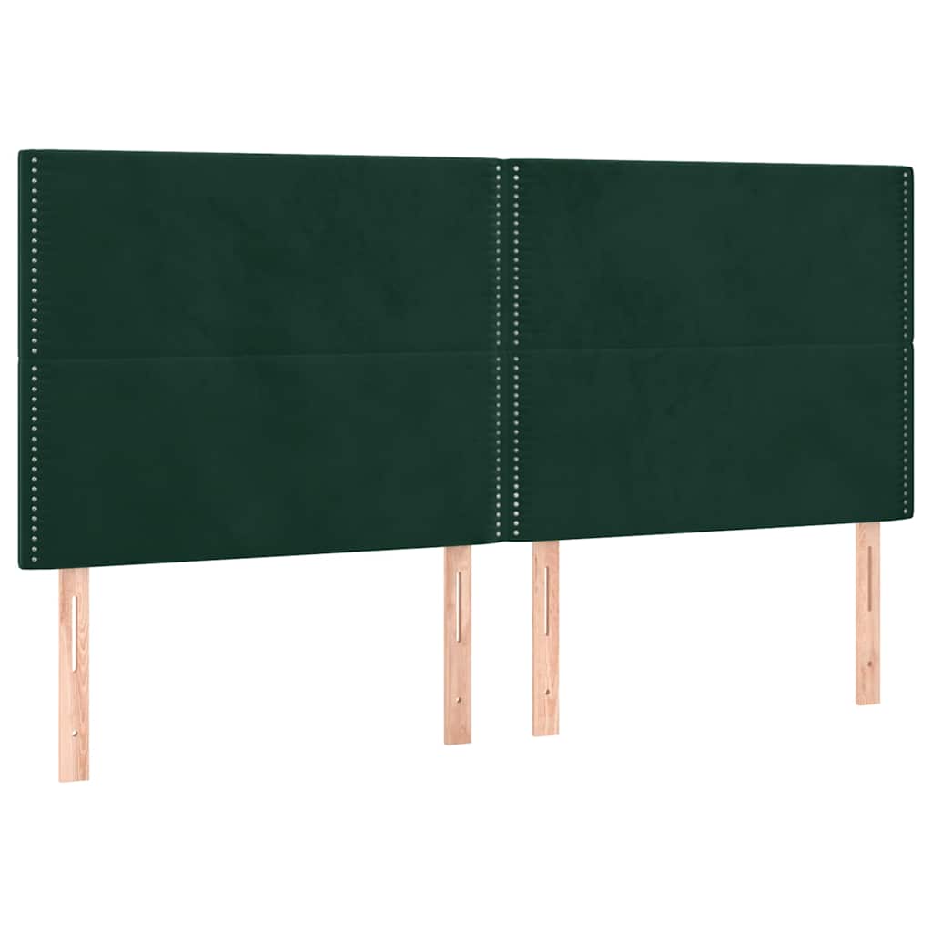 Box Spring Bed with Mattress Dark Green 180 x 200 cm Velvet