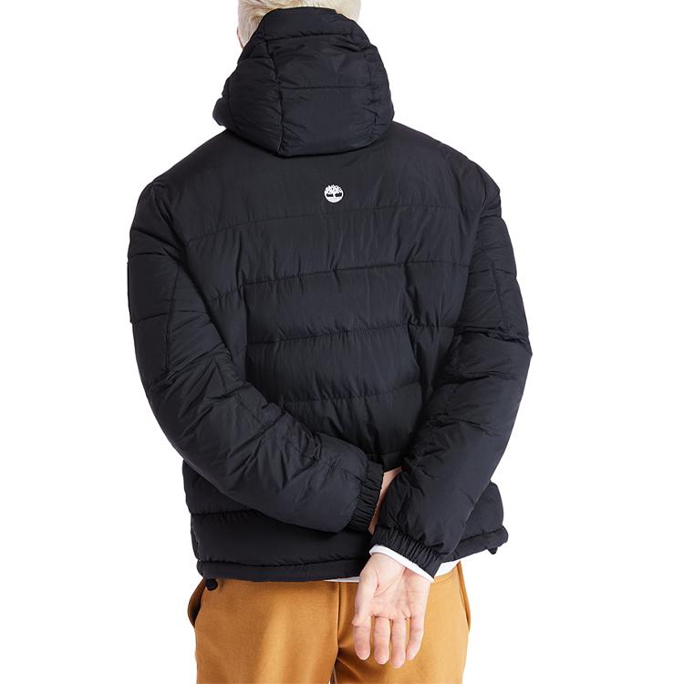 Timberland Embroidered Logo Outdoor Waterproof Hooded Jacket Men Jacket Black A2AEB-001