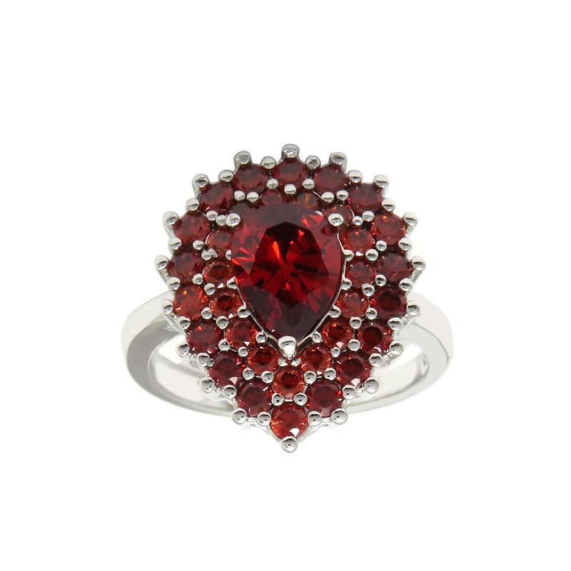 Lindon Classic Copper Alloy Zircon Ring Ladies Jewelry Wedding Promise Party Gift