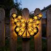 Flower LED Solar Lamp Butterfly Hanging Light, Metal Outdoor Garden Lantern with LED, Automatic Lights Waterproof Color Changing Decorative