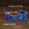 Vintage Bohemian Style Geometric Pattern Glass Seed Bead Handmade Woven Beaded Bracelet, Fashion Beaded Bracelet for Women
