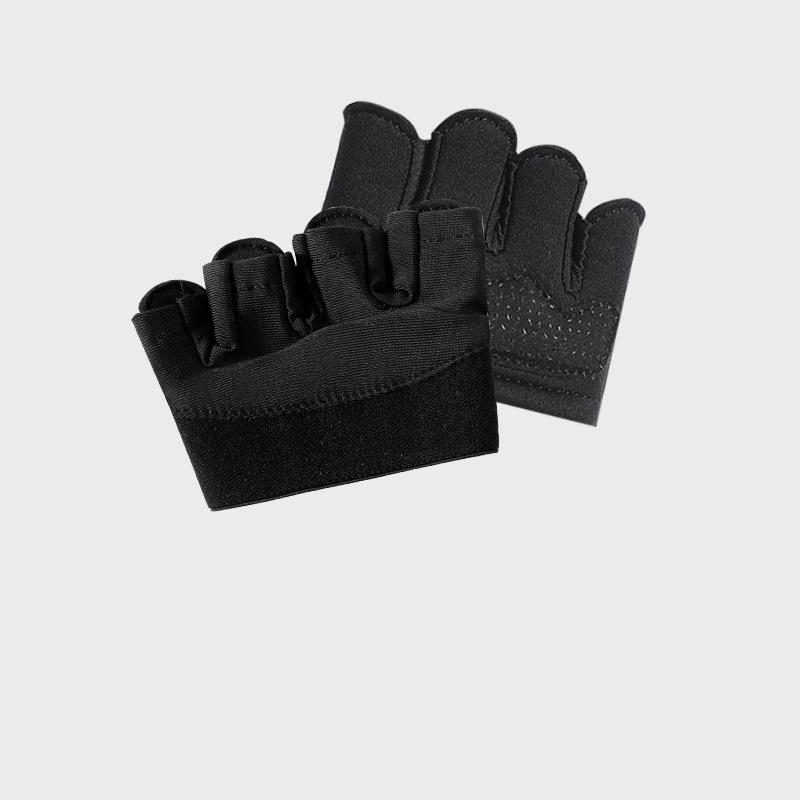 Fitness Polyester Palm Guard Gloves for Gym Weightlifting Unisex Anti-Slip Four-Finger Hand Grips L