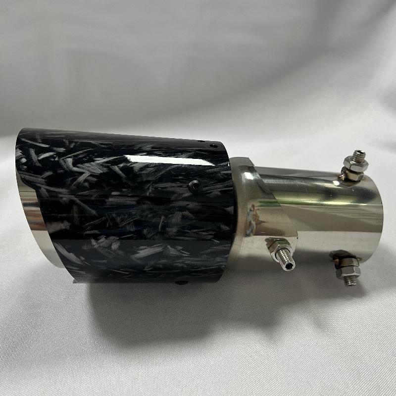 Car modification forged pattern tailpipe 63-89mm stainless steel tailpipe adjustable elbow ABS plastic shell tailpipe