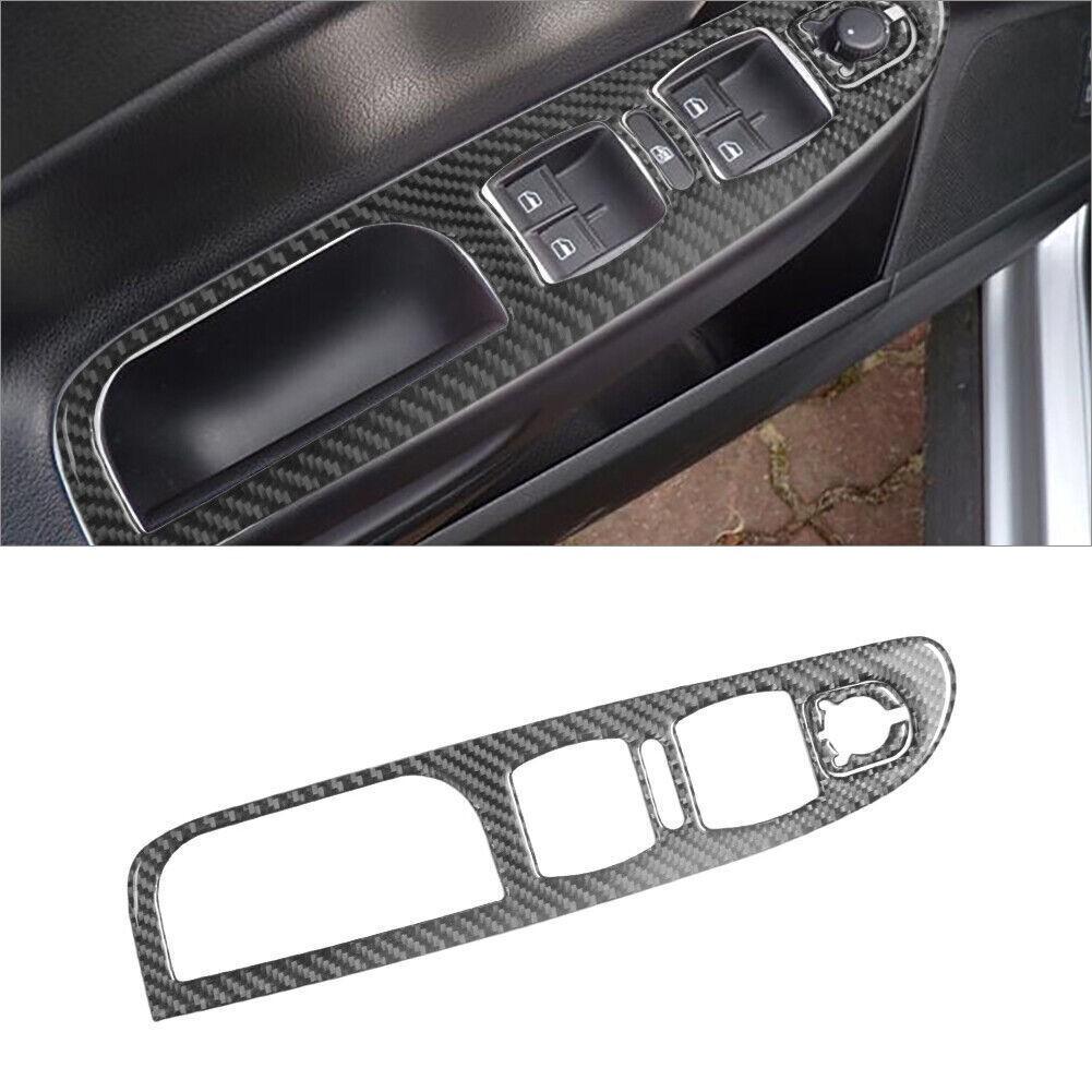 2x Carbon Fiber Driver Window Control Cover Trim For Volkswagen Passat 2006-2011