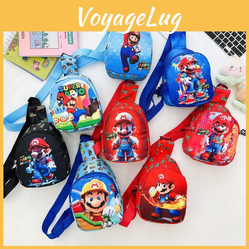 Cartoon Mario Super Bros Pattern Kids Single Shoulder Crossbody Chest Gift Bag
