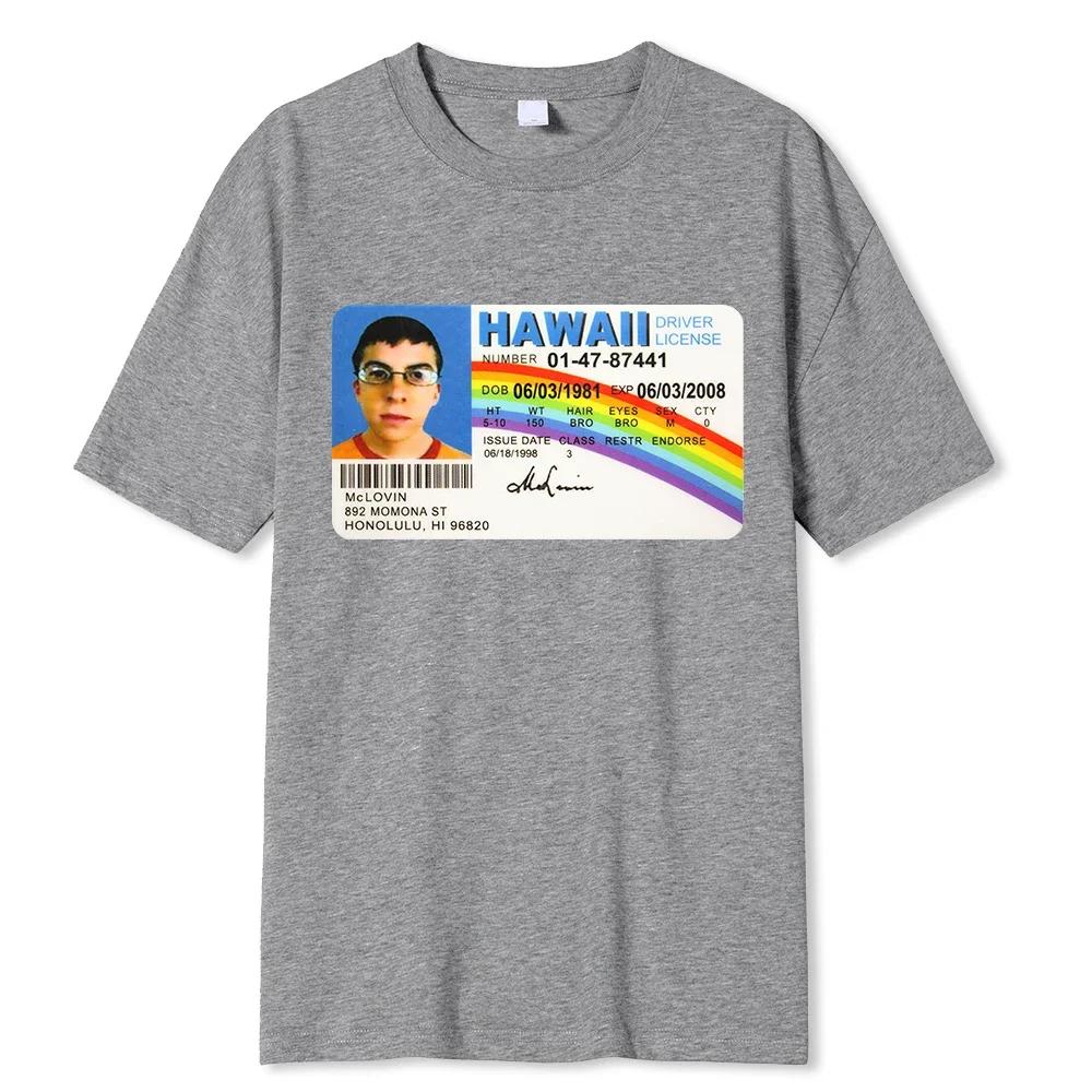 Homme t Shirt Lato Męska Koszulka Mclovin Id Card Superbad Geek Męska Bawełniana Koszulka Unisex T-Shirt Nastolatki Fajne Miękkie Ubranie