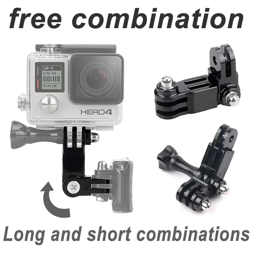 Three-Way Adjustable Arm Extension Pivot Mount For GoPro Hero 13 12 11 10 9 8 SJCAM SJ4000 AKASO Insta360 DJI Osmo Action Camera