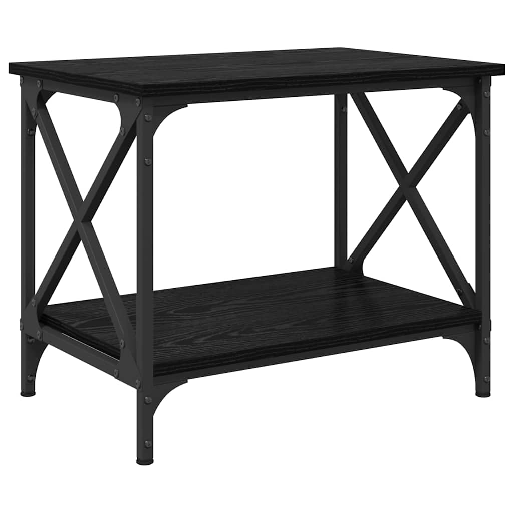 Side Table Black Oak Effect 55 X 38 X 45 Cm