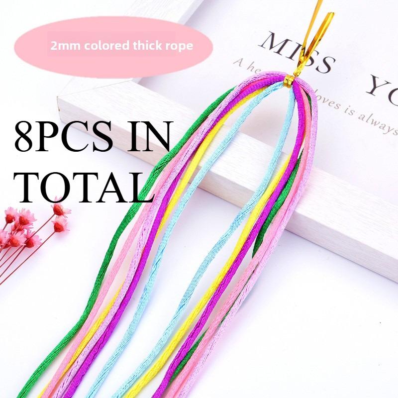 Rainbow Braiding Hair Ropes: Colorful Dreadlock Strings & Gold Ribbons, Hair Accessories for Women & Kids Styling.