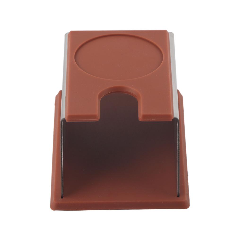 Coffee Tamper Holder Coffee Powder Maker Stand Rack Tool Stainless Steel Silicone (Black)