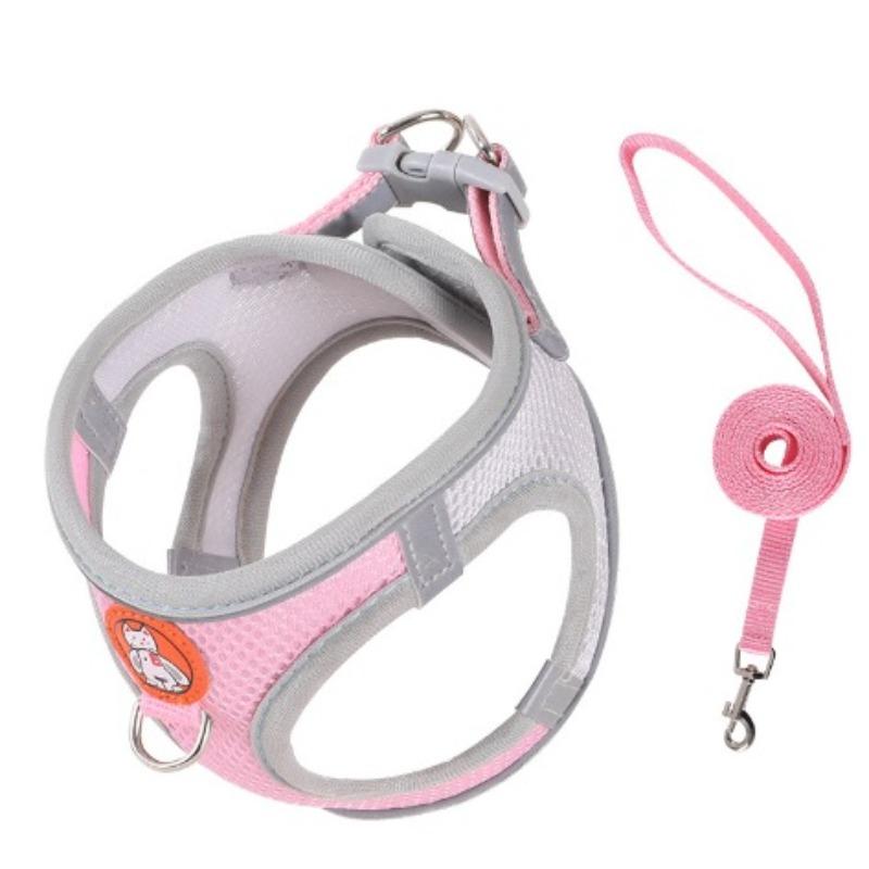 

Cat Leash, Vest Style Dog Chest and Shoulder Strap, Breathable Cat and Dog Chest and Shoulder Strap, Reflective Pet Leash, Telescopic L розовый