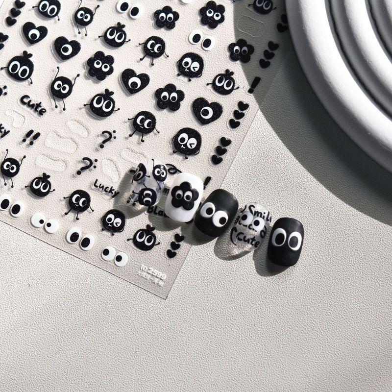 

Little Briquette Hot Girl Cool Black Eye Nail Sticker A thin and tough small briquette sticker