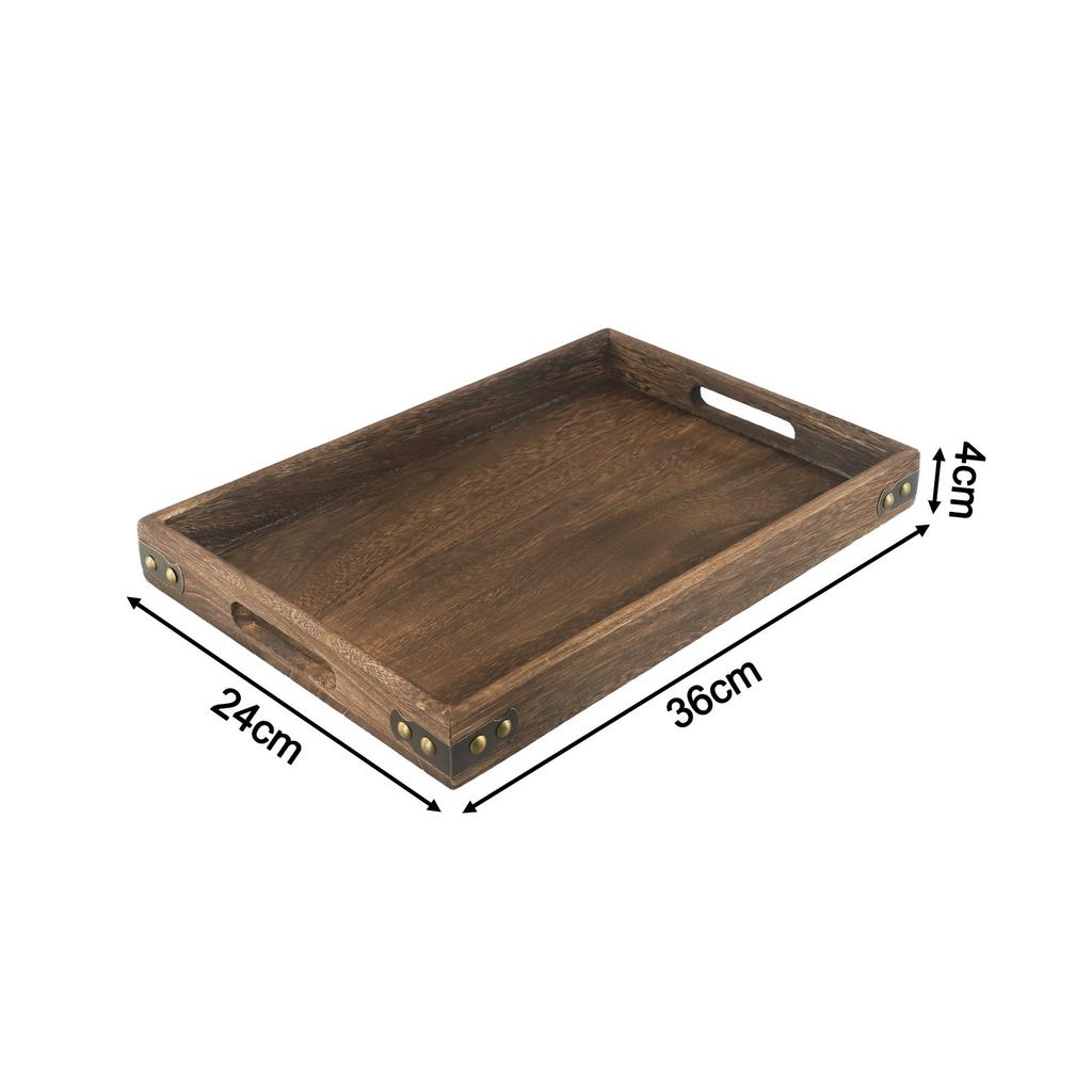Decorative Wood Serving Tray for Ottoman Coffee Table Creative and Practical