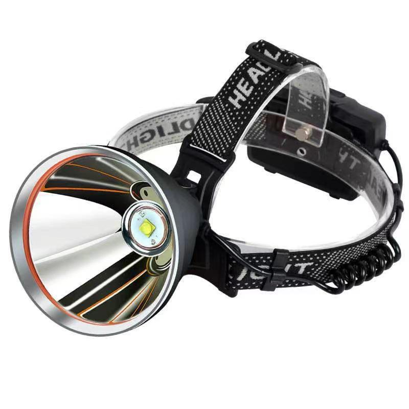 LED High-Power Rechargeable Headlamp: Outdoor, White/Yellow Light, USB Electric Display, for Night Fishing and Mining
