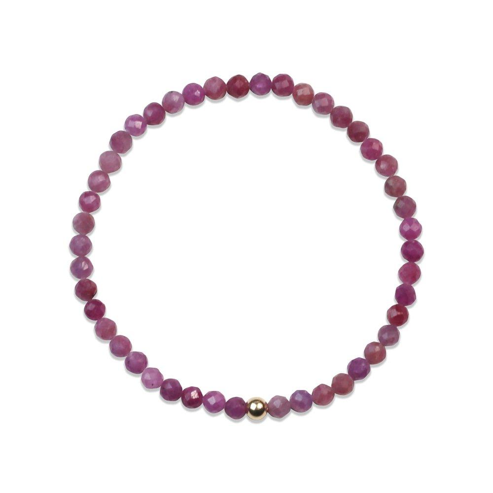 14K Gold Natural Ruby Gemstone Bracelet