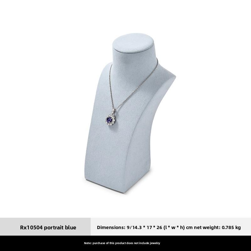 Creative Microfiber Necklace Display Bust Mannequin Neck Stand Luxury Jewelry Showcase Props