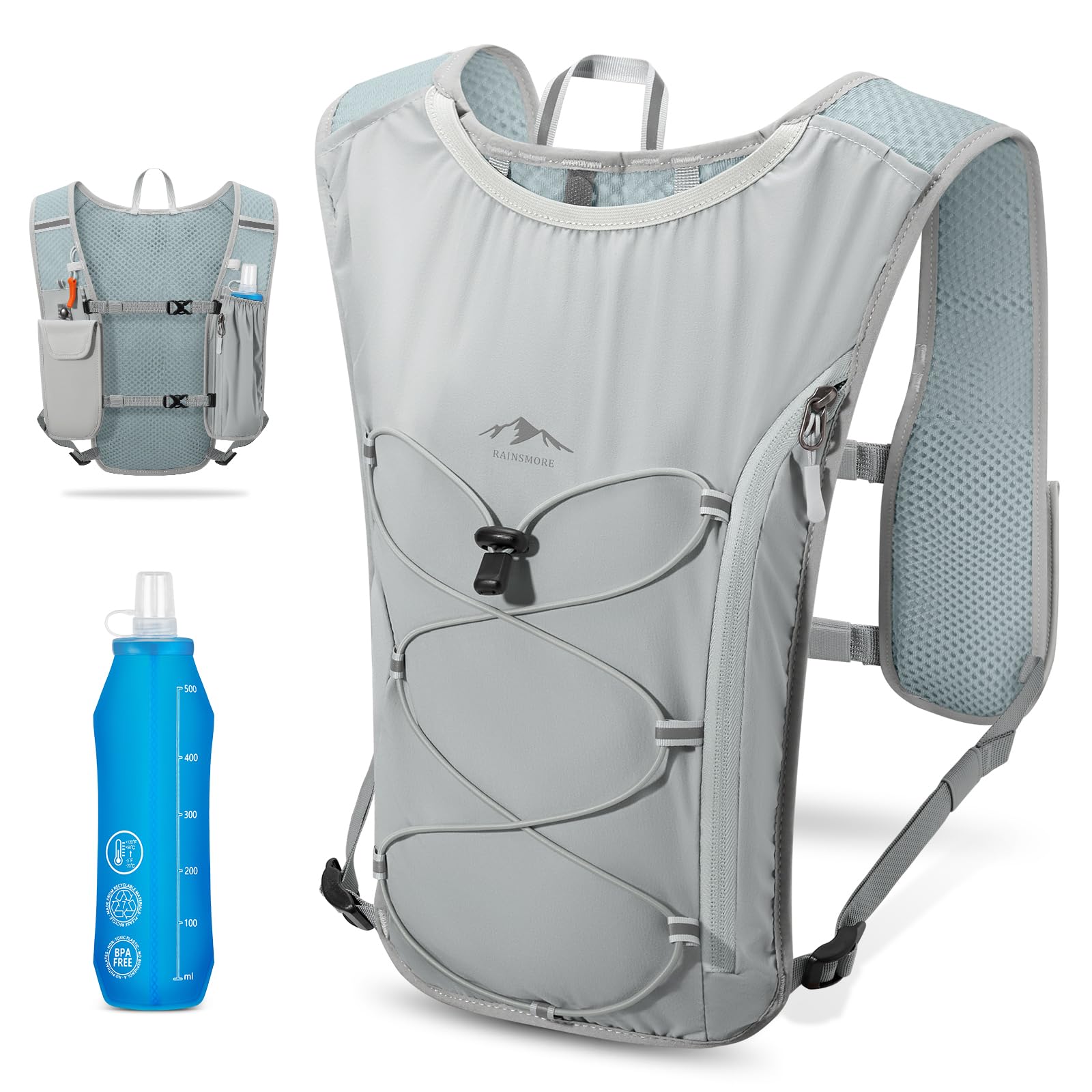 

RAINSMORE Беговой Идеально подходит для и Трейла этот Беговой Жилет обеспечивает дышащее гидратационное решение для пеших походов и Особенности светоотражающие лямки и является