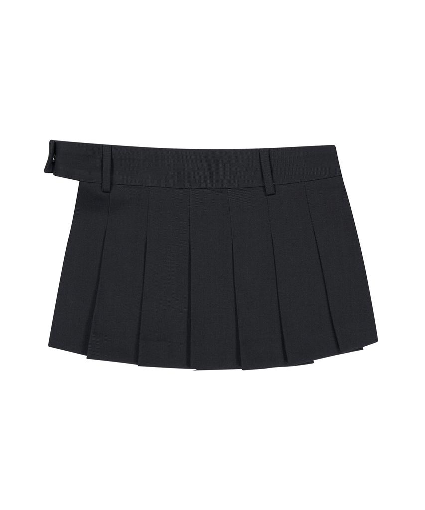 Saendeulig Layered Pleats Wrap Skirt Pants_Charcoal
