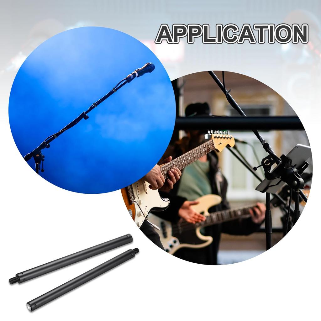 Uxcell Metal Microphone Stand Extension Pipe, 38-inch Male To 38-inch Female, Microphone Extension Rod, 17.32 X 0.6 Inches, Black