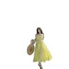 Yellow Three-dimensional Flower Lotus Leaf Edge Neck Skirt Women's Summer Seaside Vacation Fried Street Unique Beautiful Dress