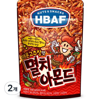 Barf Nüsse & Snacks Würzige Gochujang-Aroma Sardellen-Mandeln, 100g, 2 Stück, Koreanische Nüsse