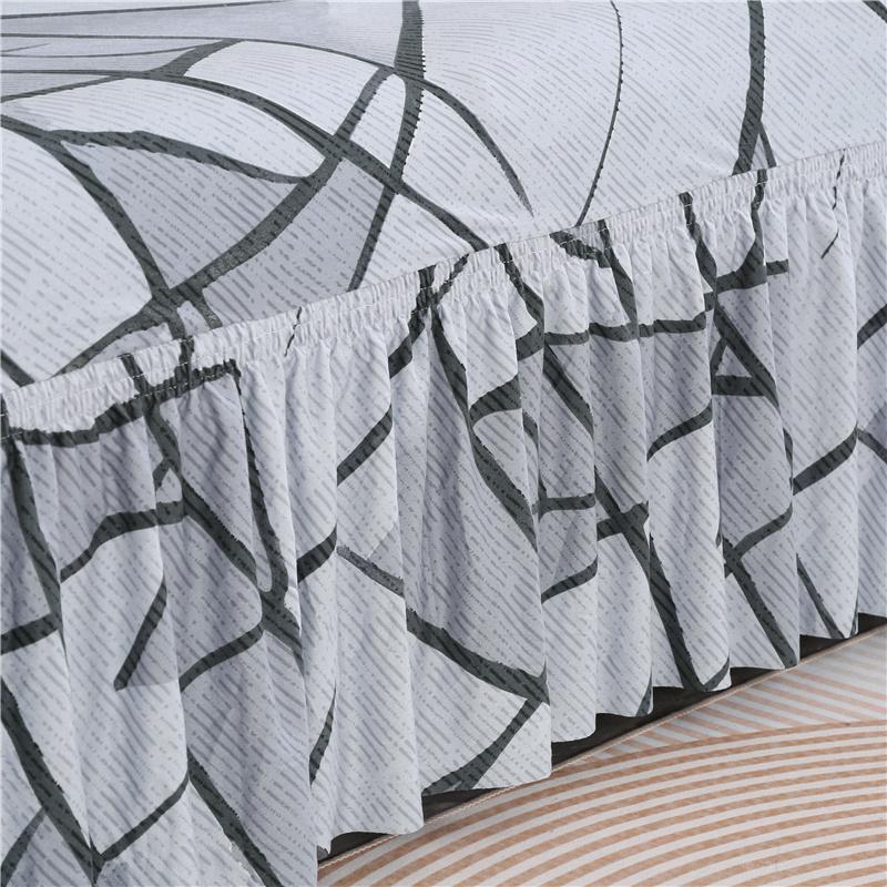 1/2/3/4-zits Print Bankhoes Met Rok Stretch Fauteuil Bankhoes Elastische Stoelbeschermer voor Woonkamer