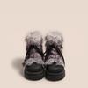 Niche design sense, piled and thickened snow boots, women's new winter mid-tube cotton shoes, thick-soled heightening warm fluffy boots