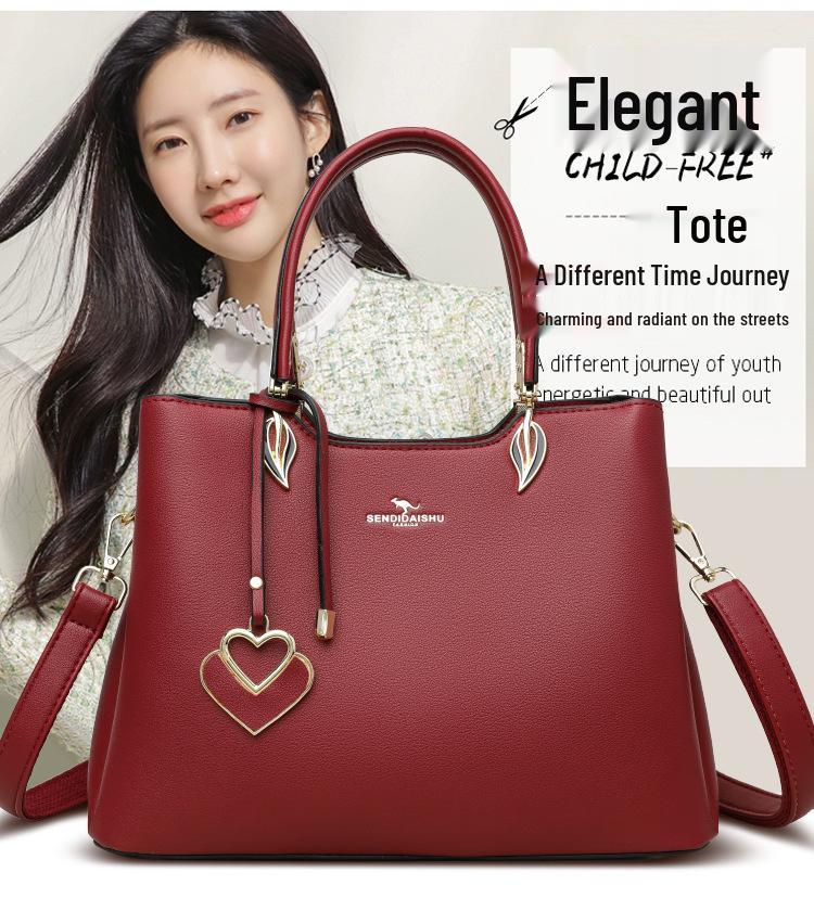 Kangaroo 2025 Women's Versatile Soft Leather Shoulder Handbag